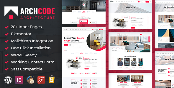 Product preview supplied for Archcode - Architect Design WordPress Theme