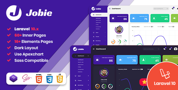 Jobie - Job Portal Laravel & Bootstrap Admin Dashboard product preview