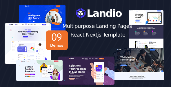 Landio - Multipurpose Landing Page React Template product preview