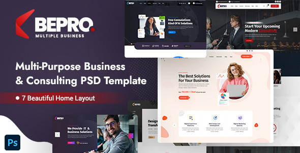 Bepro - Multi-Purpose Business & Consulting | PSD Template product preview