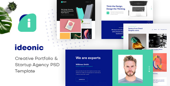 Ideonic - Creative Portfolio & Startup Agency PSD Template