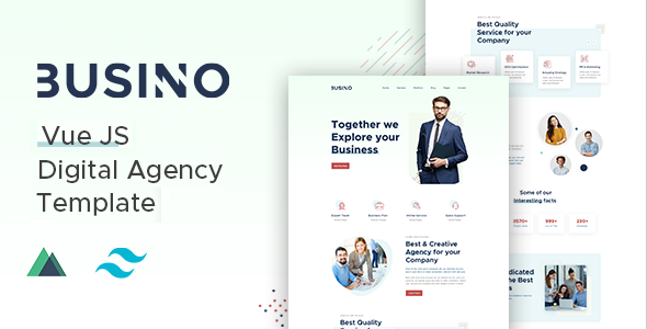 Product preview supplied for Busino - VueJS Digital Agency Template