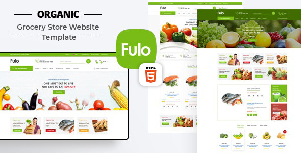 Product preview supplied for Fulo - Grocery Store Website Template