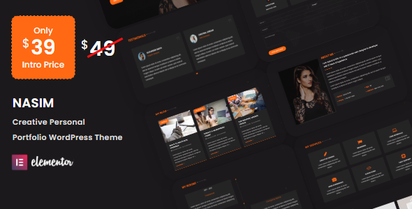 Nasim - Personal Portfolio WordPress Theme listing image