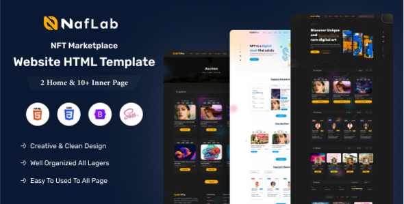 Naflab - NFT Marketplace HTML Template listing image