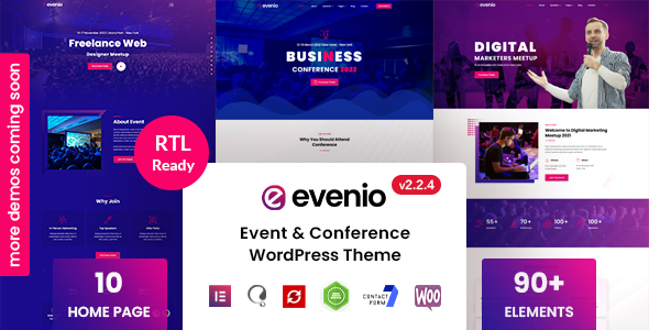 Evenio - Event Conference WordPress Theme product preview