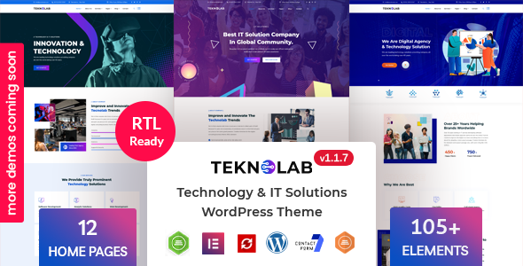 Product preview supplied for Teknolab - Technology & IT Solutions WordPress Theme