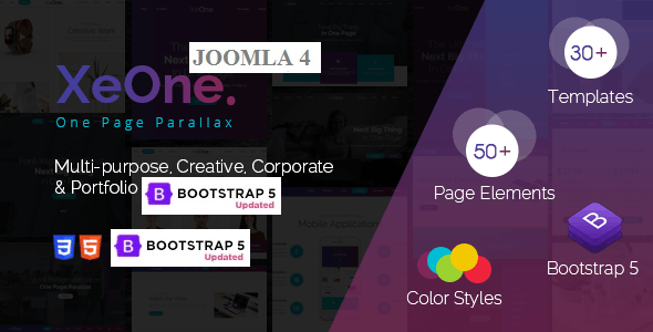 XeOne - One Page Parallax Joomla 4 Template