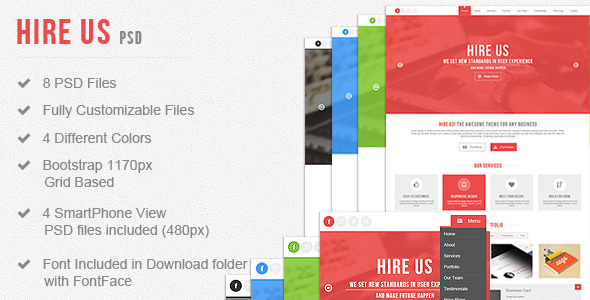 Preview image for Hire Us - Clean and Creative Multi Purpose PSD Template
