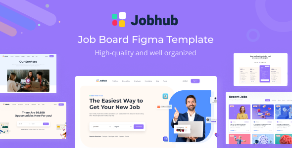 Product preview supplied for JobHub - Job Board Figma Template