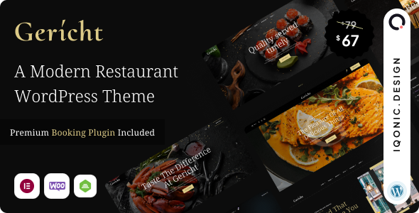 Gericht - Modern Food and Restaurant Website WordPress Theme