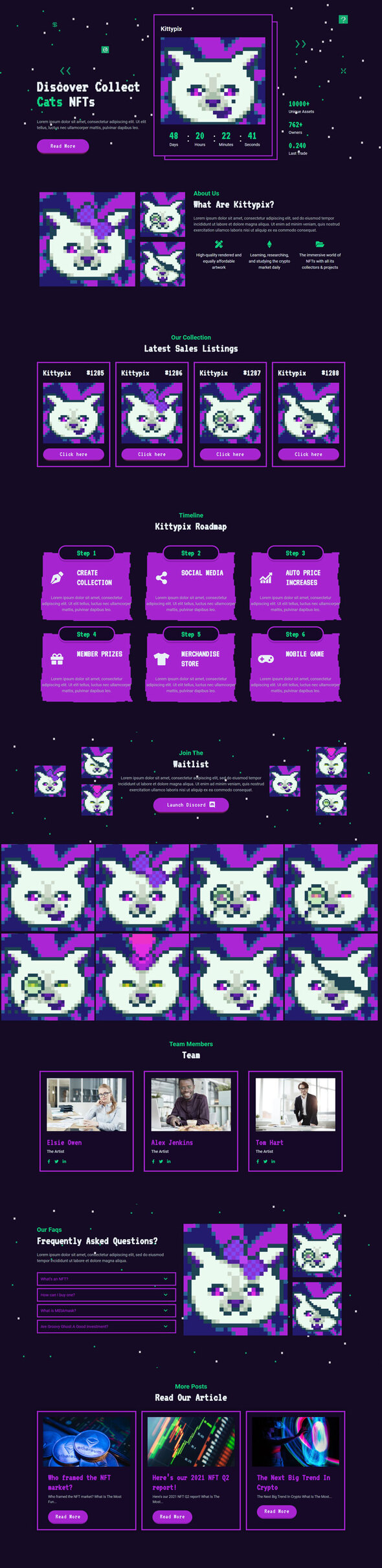 Kittypix - NFT Portfolio Elementor Template Kit