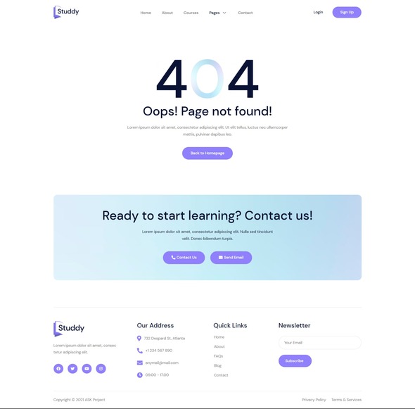 Studdy - E-Learning & Online Courses Elementor Template Kit