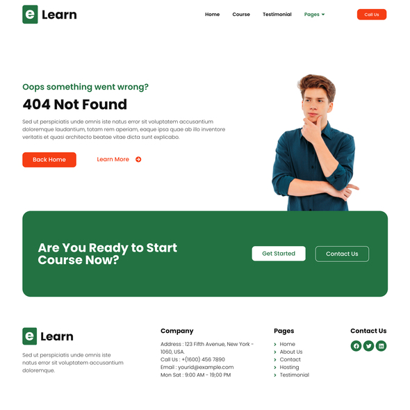 Product preview supplied for eLearn - Learning & Study Elementor Template Kit