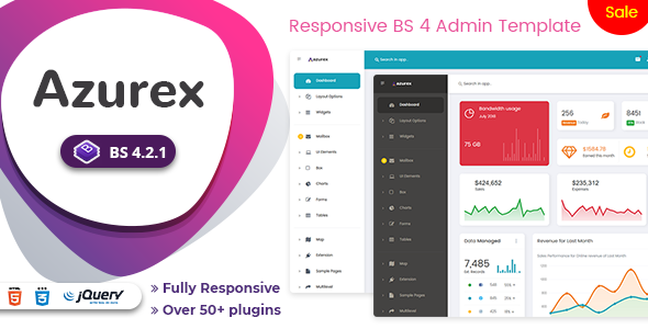 Preview image for Azurex - Bootstrap 4 Admin Dashboard Template
