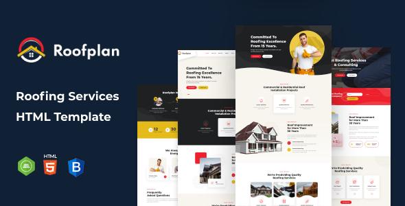 Preview image for Roofplan - Roofing Services HTML Template
