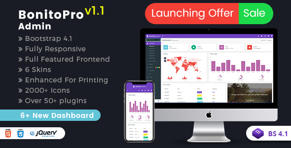 Bonito Pro - Bootstrap 4 Admin Templates & Web Apps Dashboards listing image