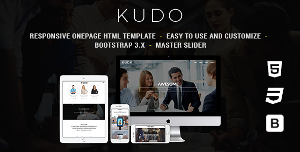 Preview image for Kudo - Responsive Onepage HTML Template