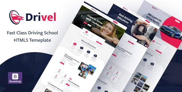 Product preview supplied for Drivel – Driving School HTML Template