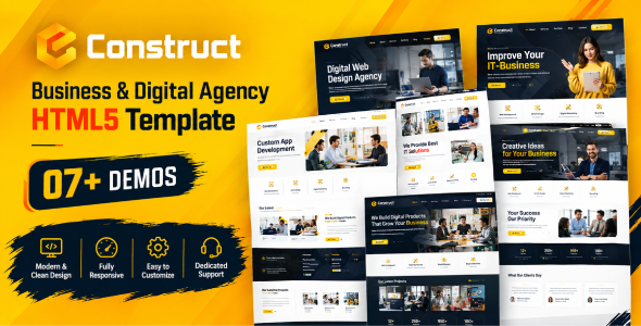 Product preview supplied for Construc - Business & Digital Agency HTML5 Template