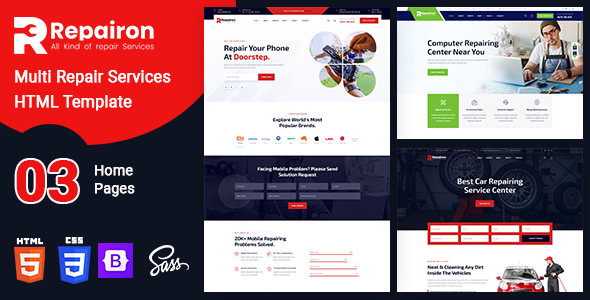 Preview image for Repairon - Multi Repair Services HTML Template