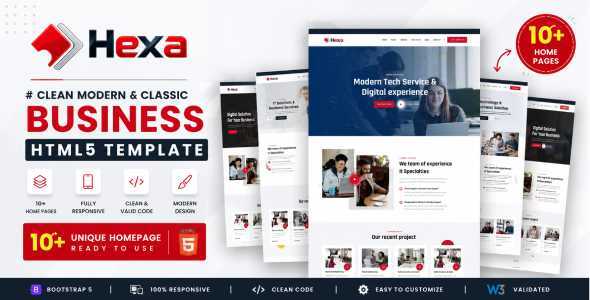 Preview image for Hexa - Clean Modern & Classic Business Template