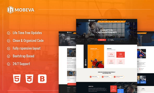 Mobeva - Car Repair HTML Template listing image