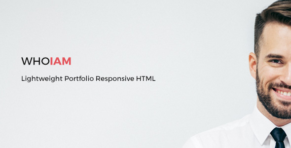 WHOIAM Lightweight Portfolio Responsive HTML listing image