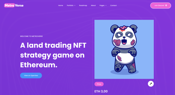 Metraverse - NFT Portfolio Elementor Template Kit