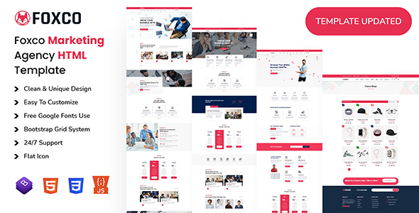 Product preview supplied for Foxco - Marketing Agency Html Template