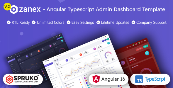 Zanex - Angular Admin & Dashboard Template product preview
