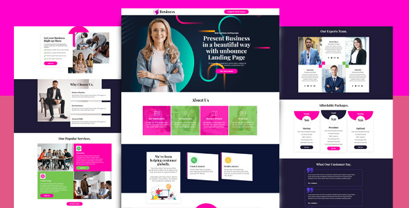 Product preview supplied for Business - Unbounce Landing page