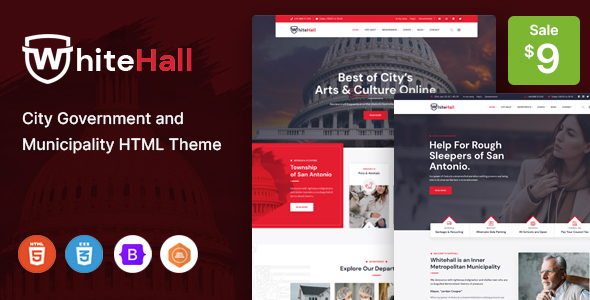 Preview image for White Hall - Municipal and Government HTML Template