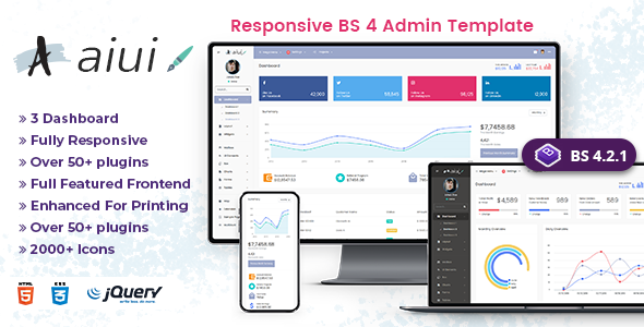 Preview image for AIUI - Admin Dashboard Template & Web apps