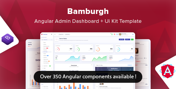 Preview image for Bamburgh - Angular Bootstrap Admin Dashboard & UI Kit Template