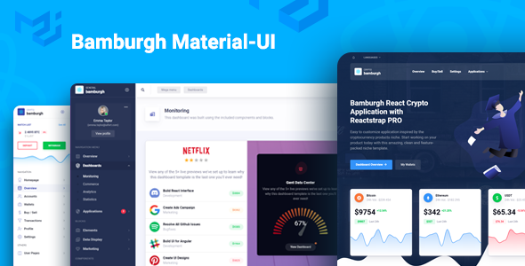 Preview image for Bamburgh React Admin Template with Material-UI