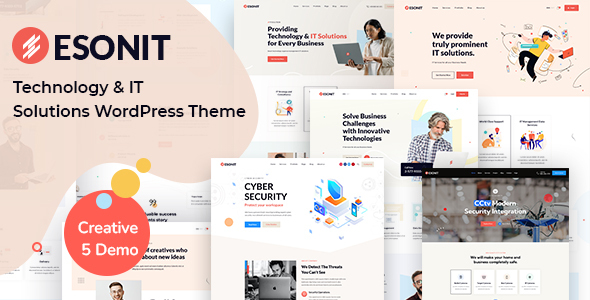 Product preview supplied for Esonit - IT solutions WordPress Theme