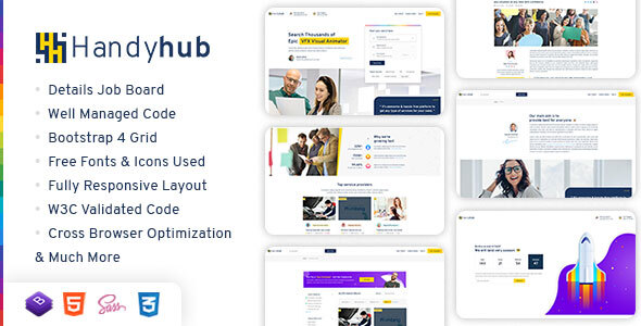 Product preview supplied for Handyhub HTML - A service finder listing template
