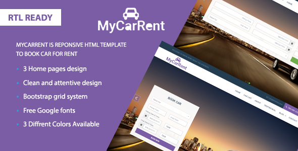 MyCarRental - Car Rental Lading Page Responsive listing image