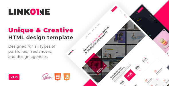 Product preview supplied for Linkone - Creative agency and portfolio html template