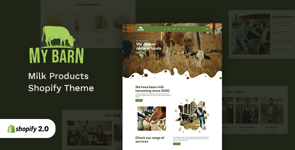 Mybarn - Organic Food, Milk Store Shopify Theme listing image