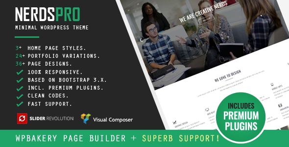 Product preview supplied for Nerdspro - Minimal WordPress Theme