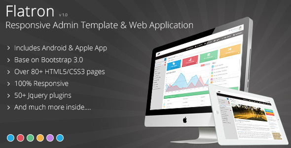 Product preview supplied for Flatron - Responsive Admin Template & Web App