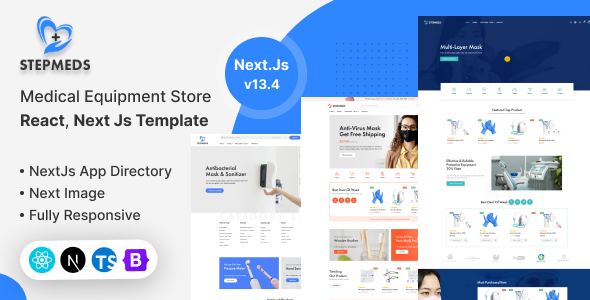 Preview image for Stepmeds - Medical Equipment Store React, NextJs Redux Template