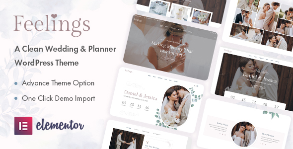 Feelings - Wedding & Planner WordPress Theme product preview
