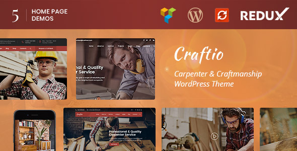 Craftio - Carpenter WordPress Theme product preview