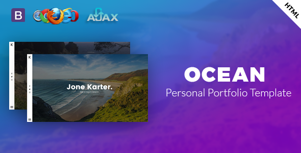 Ocean -  Personal Portfolio Template. product preview