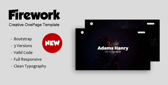 Firework - Creative OnePage Template. product preview