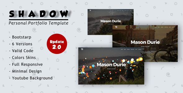 Shadow - Personal Portfolio Template listing image