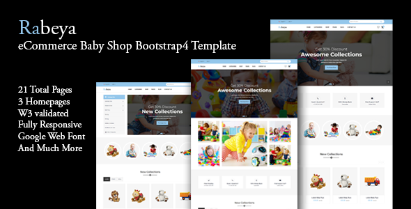 Preview image for Rabeya - eCommerce Baby Shop Bootstrap4 Template